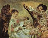 Jean-antoine Watteau Wall Art - The Music Lesson